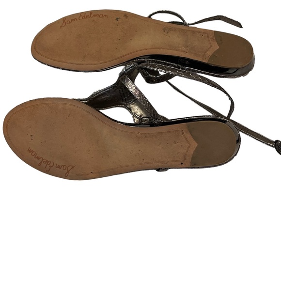 Sam Edelman, Women’s Ross Pewter embellished, Snake Print Sandals, size 10 - Picture 2 of 6